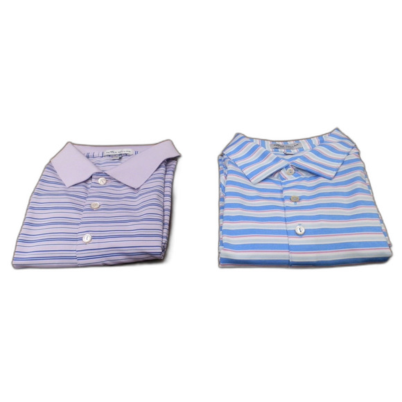 Peter Millar Polo Shirts Men's Size Large Striped Lot of 2 - Picture 1 of 6